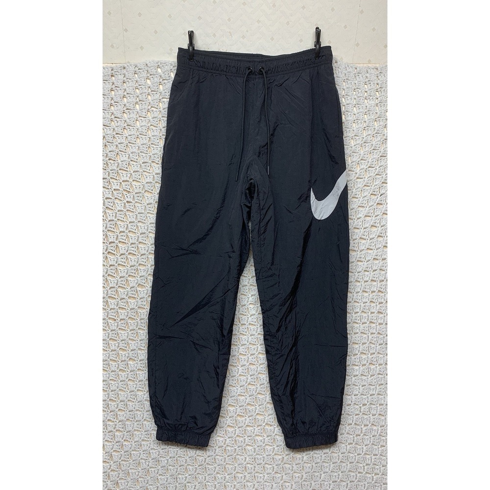 Nike Tech Sportswear Pants Women Sz S Black/White Essential Mid-Rise DM6183-010